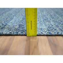 Load image into Gallery viewer, 2&#39;7&quot;x10&#39;2&quot; Yale Blue, Kohinoor Herat Pattern, Small Geometric Repetitive Diamond Design, Soft Wool, Tone On Tone, Hand Knotted, Runner, Oriental Rug FWR458478