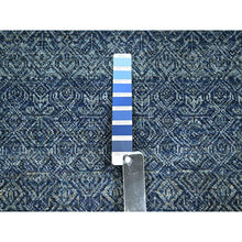 Load image into Gallery viewer, 2&#39;7&quot;x10&#39;2&quot; Imperial Blue, Tone On Tone, Kohinoor Herat With Small Geometric Repetitive Diamond Design, Soft Wool, Hand Knotted, Runner, Oriental Rug FWR458484