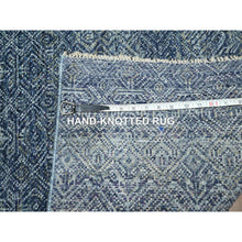 Load image into Gallery viewer, 2&#39;7&quot;x10&#39;2&quot; Imperial Blue, Tone On Tone, Kohinoor Herat with Small Geometric Repetitive Diamond Design, Soft Wool, Hand Knotted, Runner, Oriental Rug FWR458484