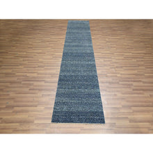 Load image into Gallery viewer, 2&#39;7&quot;x10&#39;2&quot; Aegean Blue, Kohinoor Herat with Small Geometric Repetitive Diamond Pattern, Soft Wool, Tone On Tone, Hand Knotted, Runner, Oriental Rug FWR458490