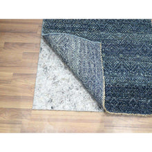 Load image into Gallery viewer, 2&#39;7&quot;x10&#39;2&quot; Aegean Blue, Kohinoor Herat with Small Geometric Repetitive Diamond Pattern, Soft Wool, Tone On Tone, Hand Knotted, Runner, Oriental Rug FWR458490