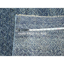 Load image into Gallery viewer, 2&#39;7&quot;x10&#39;2&quot; Aegean Blue, Kohinoor Herat with Small Geometric Repetitive Diamond Pattern, Soft Wool, Tone On Tone, Hand Knotted, Runner, Oriental Rug FWR458490