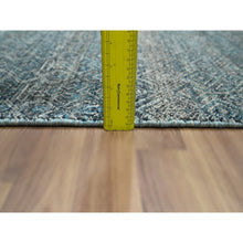 Load image into Gallery viewer, 3&#39;1&quot;x9&#39;9&quot; Storm Blue, Kohinoor Herat Pattern, Small Geometric Repetitive Diamond Design, Soft Wool, Tone On Tone, Hand Knotted, Runner, Oriental Rug FWR458508