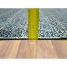 Load image into Gallery viewer, 3&#39;x9&#39;9&quot; Jasper Blue, Kohinoor Herat Pattern, Small Geometric Repetitive Diamond Design, Soft Wool, Tone On Tone, Hand Knotted, Runner, Oriental Rug FWR458514