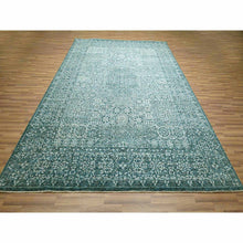 Load image into Gallery viewer, 9&#39;x12&#39;1&quot; Teal, Pre Historic 14th Century Influence Mamluk Design, Natural Dyes, Hand Knotted, Pure Wool, Oriental Rug FWR458520