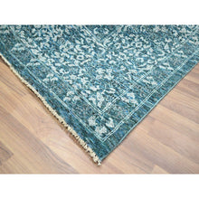 Load image into Gallery viewer, 9&#39;x12&#39;1&quot; Teal, Pre Historic 14th Century Influence Mamluk Design, Natural Dyes, Hand Knotted, Pure Wool, Oriental Rug FWR458520
