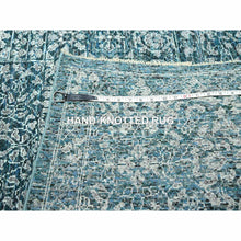 Load image into Gallery viewer, 9&#39;x12&#39;1&quot; Teal, Pre Historic 14th Century Influence Mamluk Design, Natural Dyes, Hand Knotted, Pure Wool, Oriental Rug FWR458520