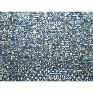 8'1"x10'4" Aegean Blue, Mamluk Design, Pre Historic 14th Century Influence, Natural Dyes, Hand Knotted, Pure Wool, Oriental Rug FWR458526