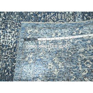 8'1"x10'4" Aegean Blue, Mamluk Design, Pre Historic 14th Century Influence, Natural Dyes, Hand Knotted, Pure Wool, Oriental Rug FWR458526