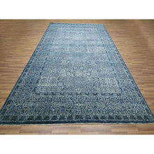 Load image into Gallery viewer, 9&#39;2&quot;x12&#39;5&quot; Denim Blue, Mamluk Design, Pre Historic 14th Century Influence, Hand Knotted, Pure Wool, Natural Dyes, Oriental Rug FWR458532