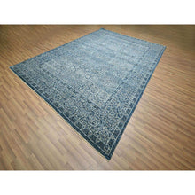 Load image into Gallery viewer, 9&#39;2&quot;x12&#39;5&quot; Denim Blue, Mamluk Design, Pre Historic 14th Century Influence, Hand Knotted, Pure Wool, Natural Dyes, Oriental Rug FWR458532