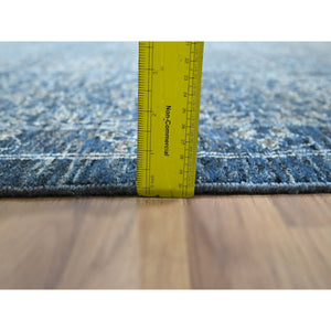 9'2"x12'5" Denim Blue, Mamluk Design, Pre Historic 14th Century Influence, Hand Knotted, Pure Wool, Natural Dyes, Oriental Rug FWR458532