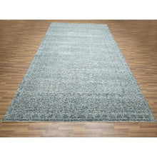 Load image into Gallery viewer, 9&#39;1&quot;x12&#39;2&quot; Stone Blue, Mamluk Design, Pre Historic 14th Century Influence, Natural Dyes, Hand Knotted, Pure Wool, Oriental Rug FWR458538