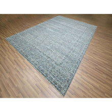 Load image into Gallery viewer, 9&#39;1&quot;x12&#39;2&quot; Stone Blue, Mamluk Design, Pre Historic 14th Century Influence, Natural Dyes, Hand Knotted, Pure Wool, Oriental Rug FWR458538