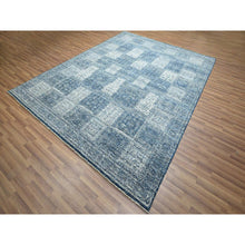 Load image into Gallery viewer, 8&#39;1&quot;x10&#39;2&quot; Aegean Blue, Garden Design, Agra, Hand Knotted, 100% Wool, Oriental Rug FWR458544