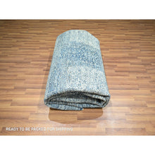 Load image into Gallery viewer, 8&#39;1&quot;x10&#39;2&quot; Aegean Blue, Garden Design, Agra, Hand Knotted, 100% Wool, Oriental Rug FWR458544