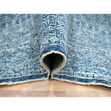 Load image into Gallery viewer, 8&#39;x10&#39;1&quot; Imperial Blue, Intricate Garden Pattern, Agra, Tone On Tone, Dense Weave, Hand Knotted, Pure Wool, Oriental Rug FWR458550
