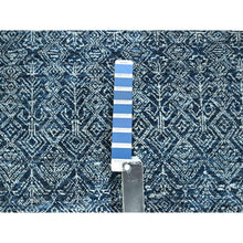 Load image into Gallery viewer, 8&#39;x10&#39;1&quot; Imperial Blue, Intricate Garden Pattern, Agra, Tone On Tone, Dense Weave, Hand Knotted, Pure Wool, Oriental Rug FWR458550