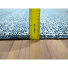 Load image into Gallery viewer, 8&#39;x10&#39;1&quot; Imperial Blue, Intricate Garden Pattern, Agra, Tone on Tone, Dense Weave, Hand Knotted, Pure Wool, Oriental Rug FWR458550