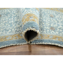 Load image into Gallery viewer, 9&#39;1&quot;x12&#39;2&quot; Stone Blue with Gold, Mamluk Design, Pre Historic 14th Century Influence, Natural Dyes, 100% Wool, Hand Knotted, Oriental Rug FWR458568