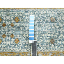 Load image into Gallery viewer, 9&#39;1&quot;x12&#39;2&quot; Stone Blue With Gold, Mamluk Design, Pre Historic 14th Century Influence, Natural Dyes, 100% Wool, Hand Knotted, Oriental Rug FWR458568