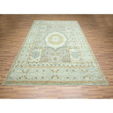 Load image into Gallery viewer, 8&#39;2&quot;x10&#39;4&quot; Pistachio Green, Mamluk Design, Pre Historic 14th Century Influence, Natural Dyes, 100% Wool, Hand Knotted, Oriental Rug FWR458574