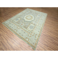 Load image into Gallery viewer, 8&#39;2&quot;x10&#39;4&quot; Pistachio Green, Mamluk Design, Pre Historic 14th Century Influence, Natural Dyes, 100% Wool, Hand Knotted, Oriental Rug FWR458574