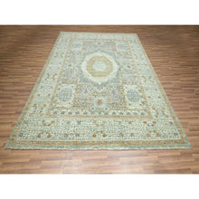 Load image into Gallery viewer, 8&#39;2&quot;x10&#39;1&quot; Sage Green, Mamluk Design, Pre Historic 14th Century Influence, Natural Dyes, Hand Knotted, Pure Wool, Oriental Rug FWR458580
