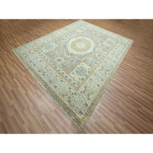Load image into Gallery viewer, 8&#39;2&quot;x10&#39;1&quot; Sage Green, Mamluk Design, Pre Historic 14th Century Influence, Natural Dyes, Hand Knotted, Pure Wool, Oriental Rug FWR458580