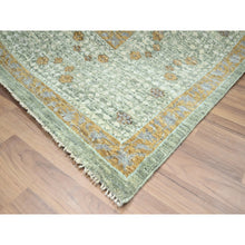 Load image into Gallery viewer, 8&#39;2&quot;x10&#39;1&quot; Sage Green, Mamluk Design, Pre Historic 14th Century Influence, Natural Dyes, Hand Knotted, Pure Wool, Oriental Rug FWR458580