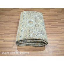 Load image into Gallery viewer, 8&#39;2&quot;x10&#39;1&quot; Sage Green, Mamluk Design, Pre Historic 14th Century Influence, Natural Dyes, Hand Knotted, Pure Wool, Oriental Rug FWR458580