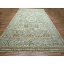 Load image into Gallery viewer, 10&#39;x14&#39;1&quot; Mint Green, Pre Historic 14th Century Influence, Mamluk Design, Natural Dyes, 100% Wool, Hand Knotted, Oriental Rug FWR458586