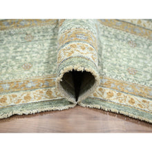 Load image into Gallery viewer, 10&#39;x14&#39;1&quot; Mint Green, Pre Historic 14th Century Influence, Mamluk Design, Natural Dyes, 100% Wool, Hand Knotted, Oriental Rug FWR458586