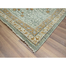 Load image into Gallery viewer, 10&#39;x14&#39;1&quot; Mint Green, Pre Historic 14th Century Influence, Mamluk Design, Natural Dyes, 100% Wool, Hand Knotted, Oriental Rug FWR458586