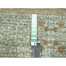 Load image into Gallery viewer, 10&#39;x14&#39;1&quot; Mint Green, Pre Historic 14th Century Influence, Mamluk Design, Natural Dyes, 100% Wool, Hand Knotted, Oriental Rug FWR458586
