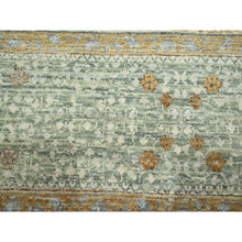 Load image into Gallery viewer, 10&#39;x14&#39;1&quot; Mint Green, Pre Historic 14th Century Influence, Mamluk Design, Natural Dyes, 100% Wool, Hand Knotted, Oriental Rug FWR458586