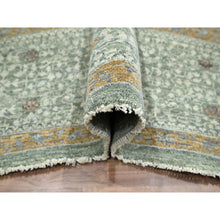 Load image into Gallery viewer, 9&#39;x12&#39;1&quot; Pistachio Green, Mamluk Design, Pre Historic 14th Century Influence, Natural Dyes, Pure Wool, Hand Knotted, Oriental Rug FWR458592