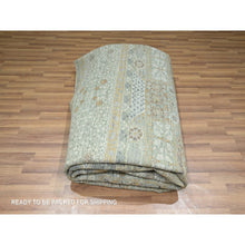 Load image into Gallery viewer, 9&#39;x12&#39;1&quot; Pistachio Green, Mamluk Design, Pre Historic 14th Century Influence, Natural Dyes, Pure Wool, Hand Knotted, Oriental Rug FWR458592