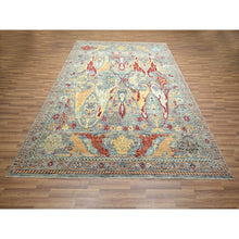 Load image into Gallery viewer, 8&#39;x10&#39; Neutral Gray, Bijar Garus Design with Pastel Colors, Thick and Plush, Hand Knotted, Pure Wool, Oriental Rug FWR458598