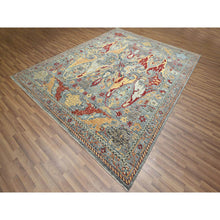 Load image into Gallery viewer, 8&#39;x10&#39; Neutral Gray, Bijar Garus Design with Pastel Colors, Thick and Plush, Hand Knotted, Pure Wool, Oriental Rug FWR458598
