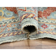 Load image into Gallery viewer, 8&#39;x10&#39; Neutral Gray, Bijar Garus Design with Pastel Colors, Thick and Plush, Hand Knotted, Pure Wool, Oriental Rug FWR458598