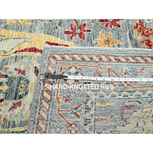 Load image into Gallery viewer, 8&#39;x10&#39; Neutral Gray, Bijar Garus Design with Pastel Colors, Thick and Plush, Hand Knotted, Pure Wool, Oriental Rug FWR458598