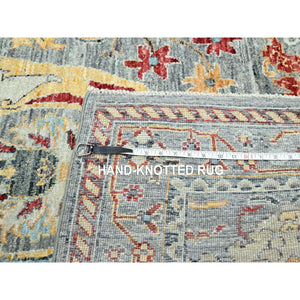 8'x10' Neutral Gray, Bijar Garus Design with Pastel Colors, Thick and Plush, Hand Knotted, Pure Wool, Oriental Rug FWR458598