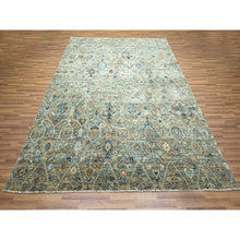 Load image into Gallery viewer, 8&#39;x9&#39;10&quot; Nevada Gray, Persian Garden Pattern, Hand Knotted, Pure Wool, Densely Woven, Oriental Rug FWR458604
