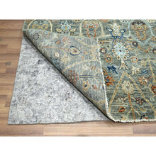 Load image into Gallery viewer, 8&#39;x9&#39;10&quot; Nevada Gray, Persian Garden Pattern, Hand Knotted, Pure Wool, Densely Woven, Oriental Rug FWR458604