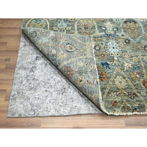 8'x9'10" Nevada Gray, Persian Garden Pattern, Hand Knotted, Pure Wool, Densely Woven, Oriental Rug FWR458604