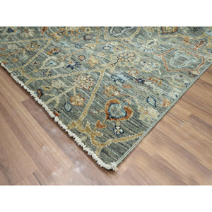 8'x9'10" Nevada Gray, Persian Garden Pattern, Hand Knotted, Pure Wool, Densely Woven, Oriental Rug FWR458604