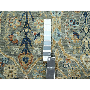 8'x9'10" Nevada Gray, Persian Garden Pattern, Hand Knotted, Pure Wool, Densely Woven, Oriental Rug FWR458604