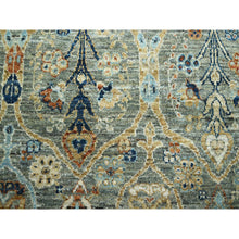 Load image into Gallery viewer, 8&#39;x9&#39;10&quot; Nevada Gray, Persian Garden Pattern, Hand Knotted, Pure Wool, Densely Woven, Oriental Rug FWR458604