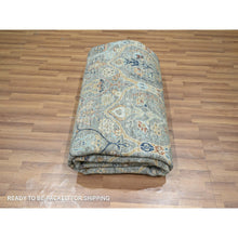 Load image into Gallery viewer, 8&#39;x9&#39;10&quot; Nevada Gray, Persian Garden Pattern, Hand Knotted, Pure Wool, Densely Woven, Oriental Rug FWR458604